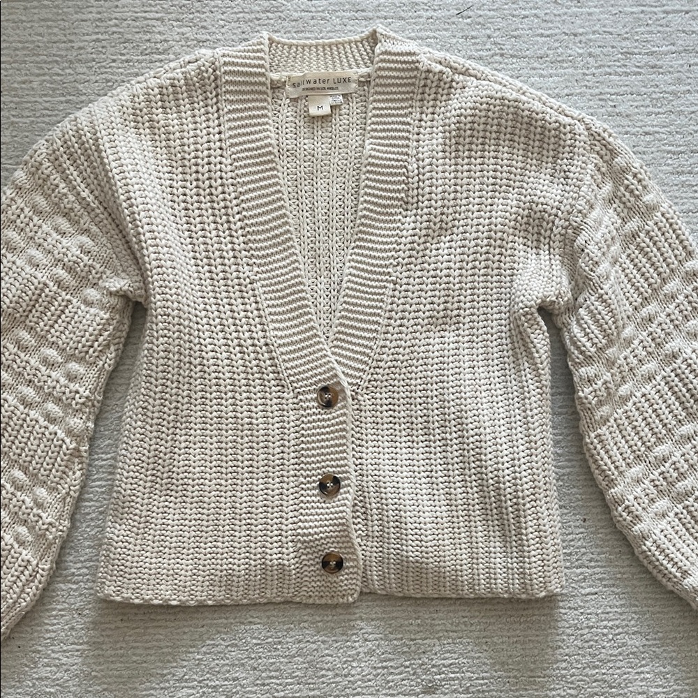 Saltwater LUXE Cream Knit Cardigan